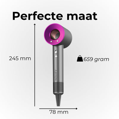 NOVIFY® Krachtige Fohn - Fohnborstel - Haardroger met 5 opzetstukken - Fohn met Diffuser - Ionentechnologie - 1600W - 2025