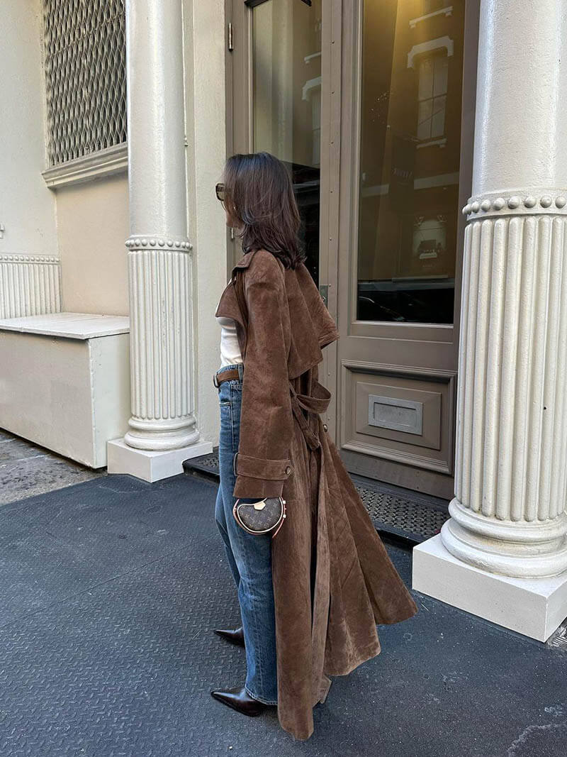 Bella | Suede Trenchcoat